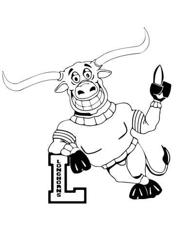 UT Longhorn Mascot Coloring page