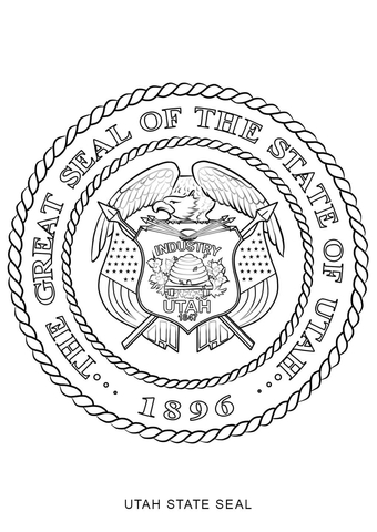 Utah State Seal Coloring page