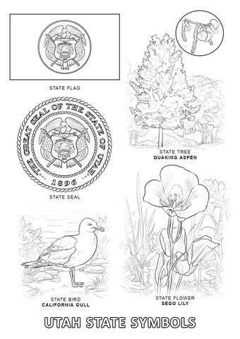 Utah State Symbols Coloring page