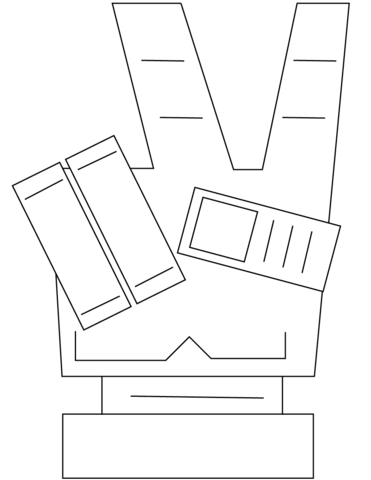 V Sign Coloring page