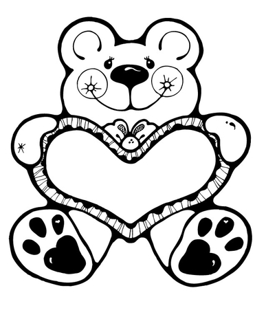 Valentine Bear Coloring page