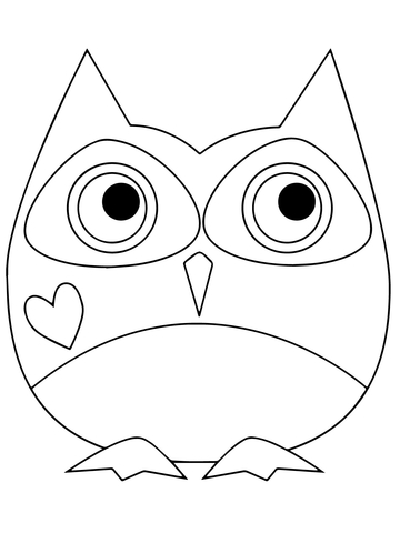 Valentine Day Owl Coloring page