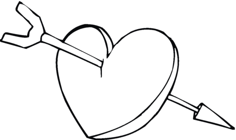 Heart with an arrow Coloring page