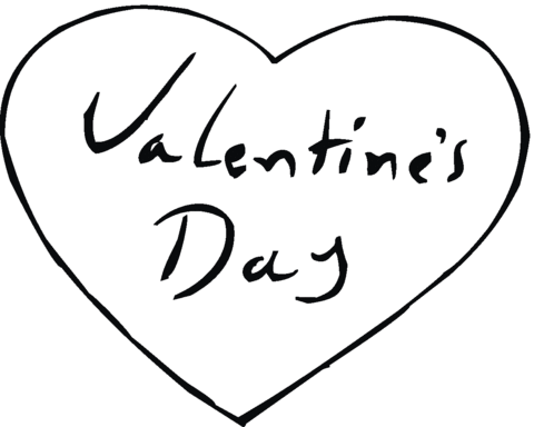 Heart with Valentine's Day greeting Coloring page