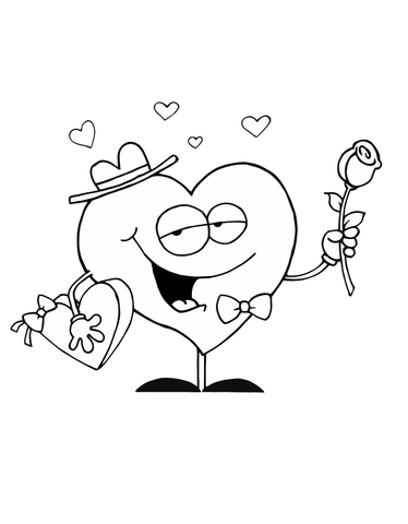 Valentine's Heart Bearing Gifts  Coloring page