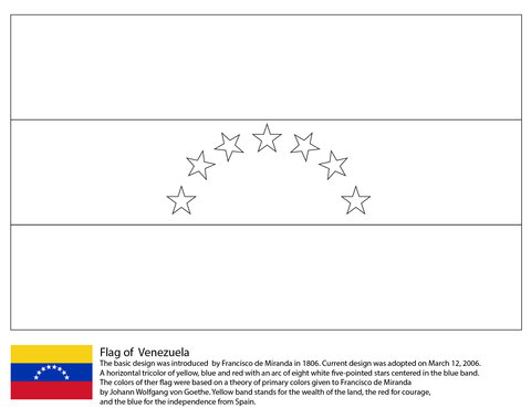 Venezuela Flag Coloring page