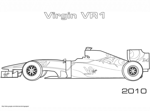 Virgin Vr1 Forumula 1 Car Coloring page