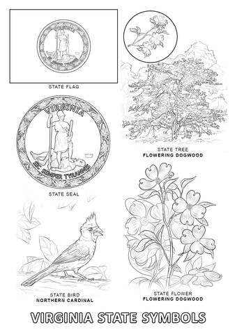 Virginia State Symbols Coloring page