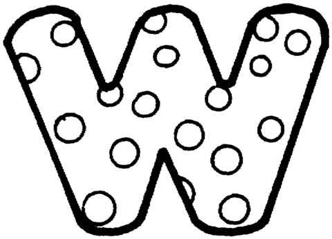 Letter W Coloring page