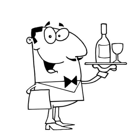 Waiter Coloring page