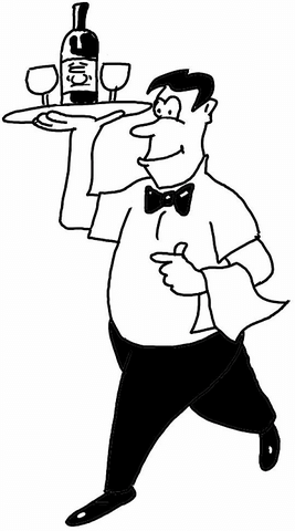 Waiter In A Cafe  Coloring page