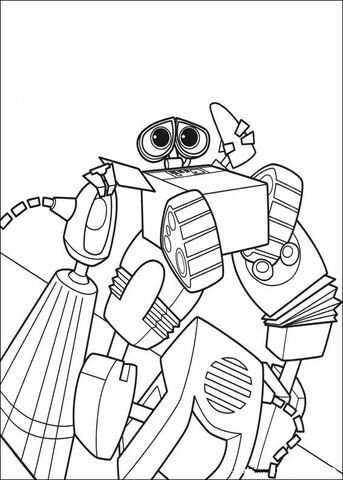 Wall-E In Danger  Coloring page