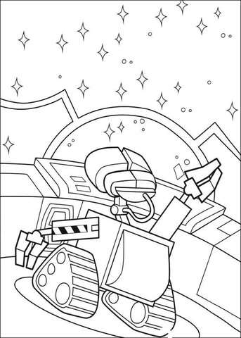 Wall-E In The Space  Coloring page