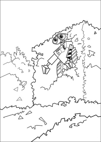 Wall-E In The Trash  Coloring page