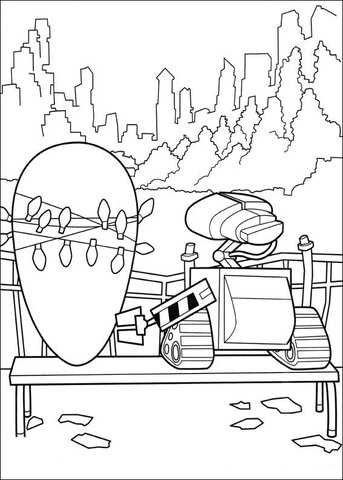 Wall-E On The Date  Coloring page