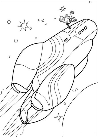 Wall-E On The Space Ship  Coloring page