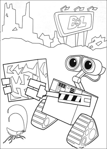 Wall-E Works  Coloring page