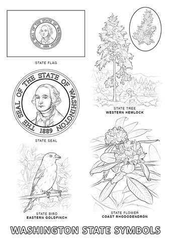 Washington State Symbols Coloring page