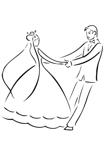 Wedding First Dance Coloring page