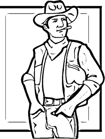 Western Man  Coloring page