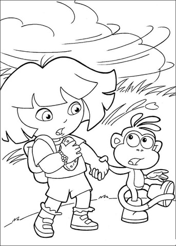 It is windy  Coloring page