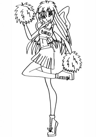 Winx Club Cheerleader Fairy Coloring page