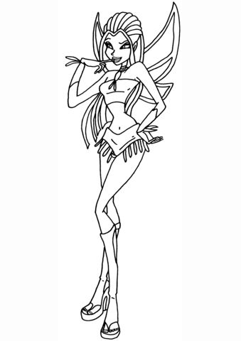 Winx Club Jadija Fairy Coloring page