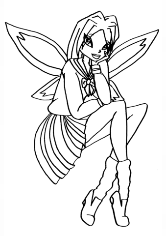 Winx Club Schoolgirl Fairy Coloring page