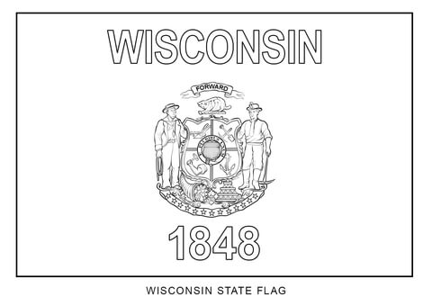 Wisconsin State Flag Coloring page