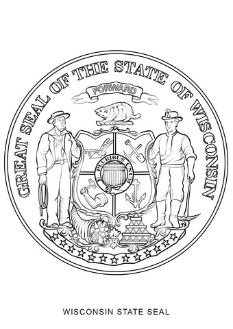 Wisconsin State Seal Coloring page