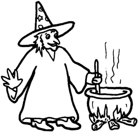 Witch Is Making  Poison  Coloring page