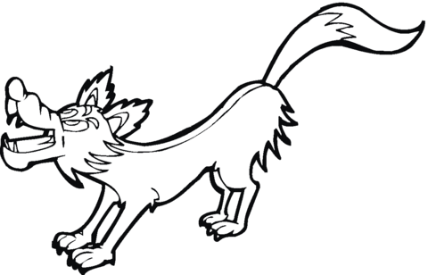 Cartoon Wolf Coloring page