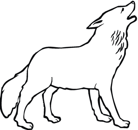 Howling Wolf Coloring page