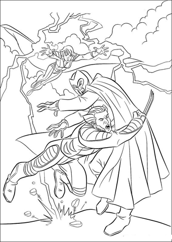 Wolverine fights against Magneto Coloring page