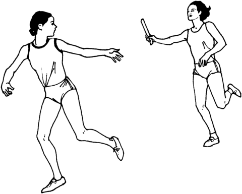 Woman Relay Race Coloring page