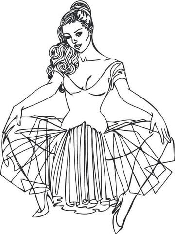 Woman Sitting Seductively Coloring page