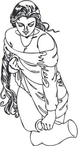 Woman with a Jug Coloring page