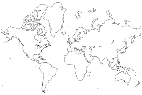 Blank Map of the World Coloring page