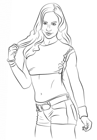 WWE Aj Lee Coloring page