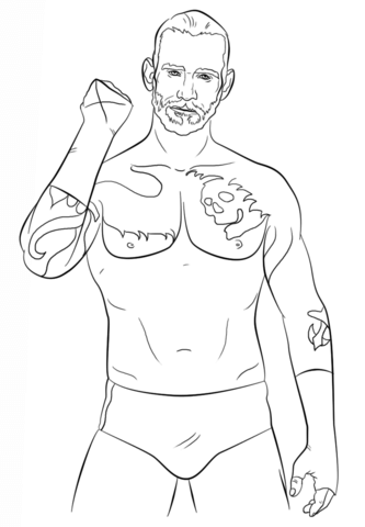 WWE CM Punk Coloring page