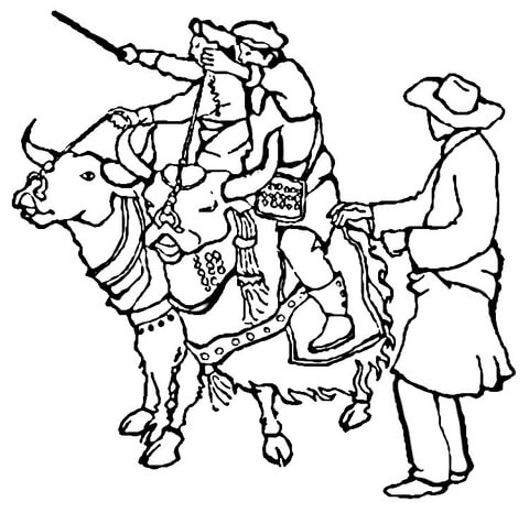 Yak in Tibet  Coloring page