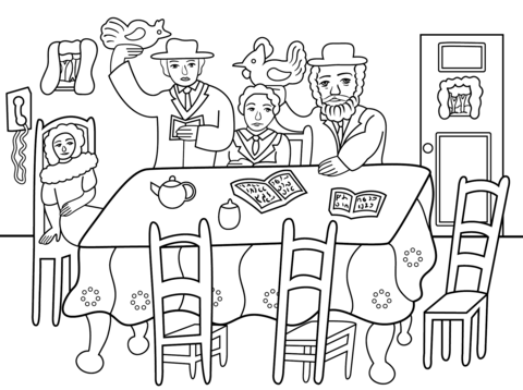 Yom Kippur Kaparot Ceremony Coloring page