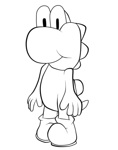 Shy Yoshi Coloring page