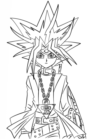 Yugi Muto from Yu-Gi-Oh! Coloring page