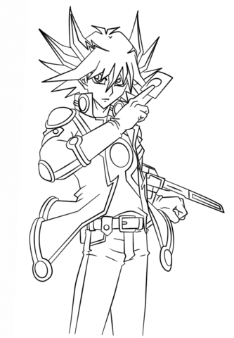 Yusei Fudo from Yu-Gi-Oh! 5Ds Coloring page