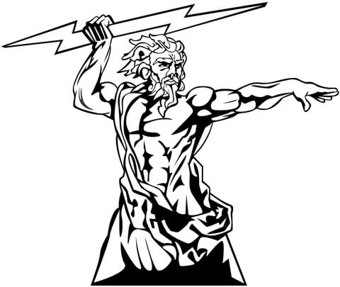 Zeus The God Of Olympia  Coloring page