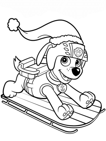 Zuma on Sled Coloring page